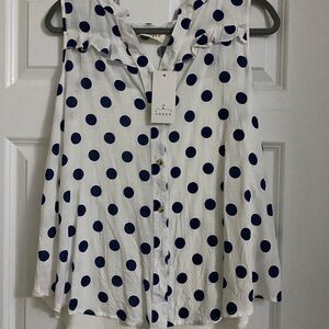 Never worn white flowy button up